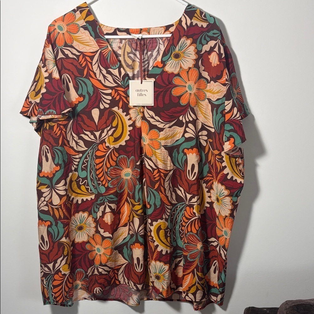 Autres Filles Flutter Sleeve Top Sz 3X